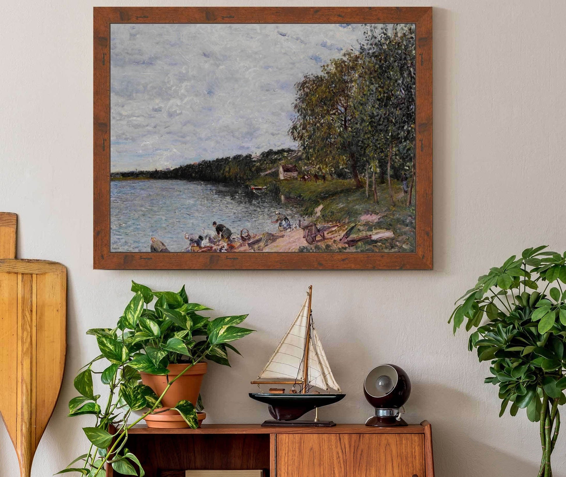Lavandieres Pres De Champagne by Alfred Sisley