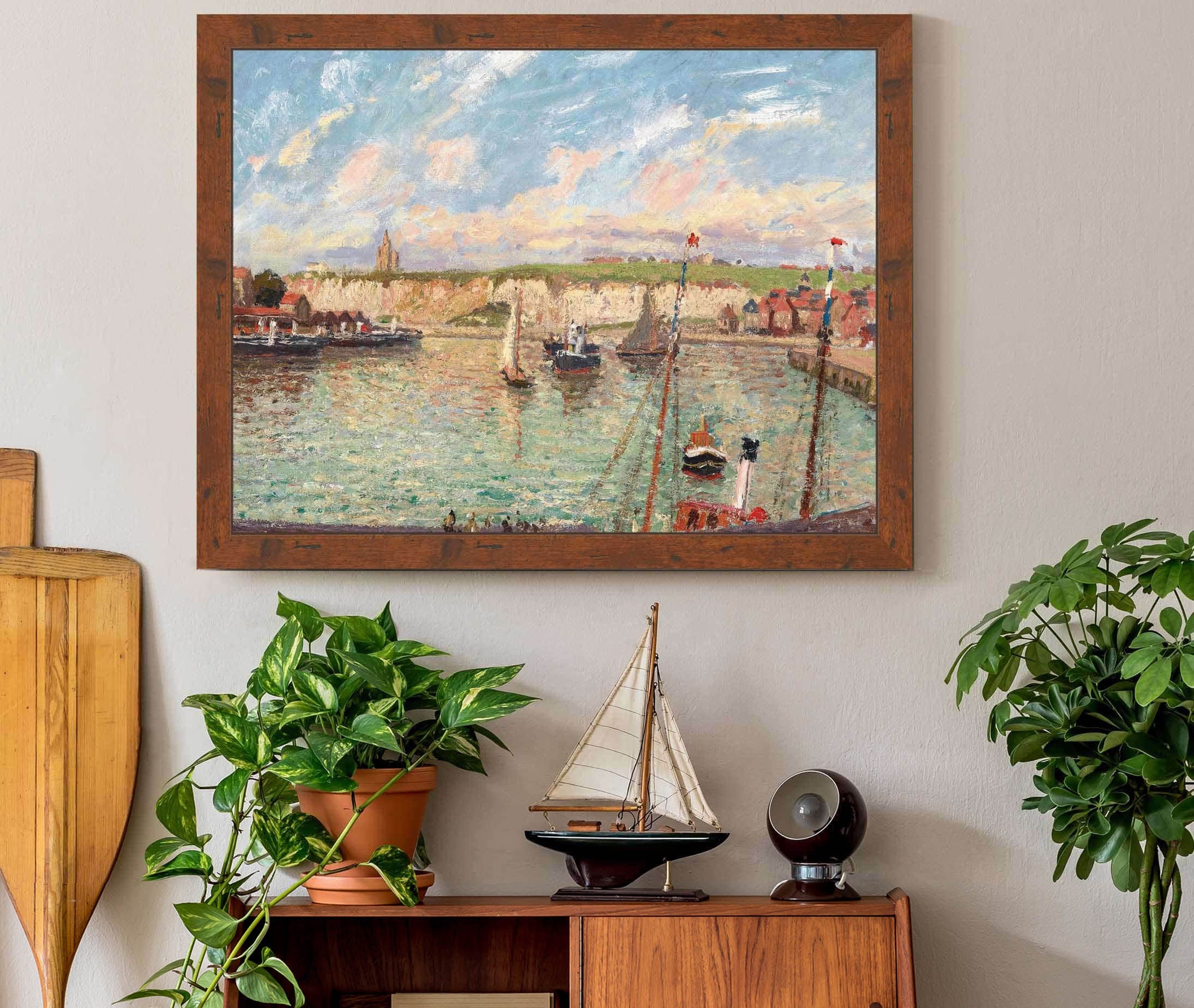 Lavant Port De Dieppe Apres Midi Temps Lumineux by Camille Pissarro