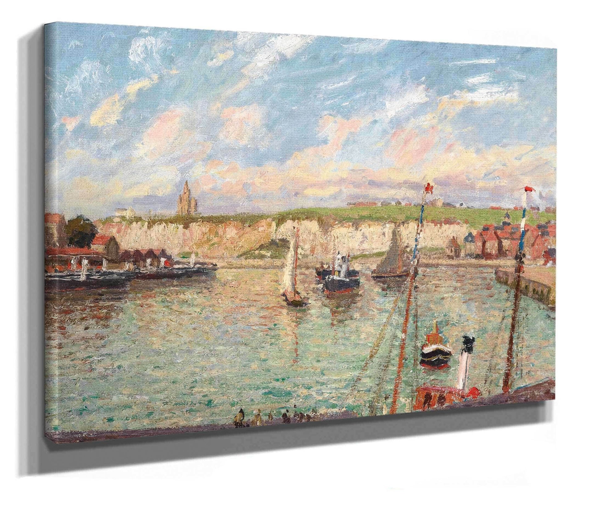 Lavant Port De Dieppe Apres Midi Temps Lumineux by Camille Pissarro
