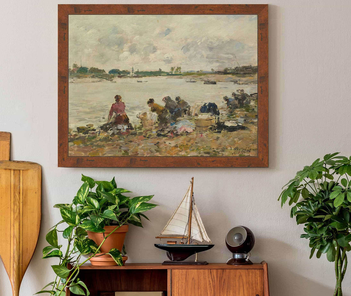 Laveuses Au Bord De La Touques by Eugene Boudin