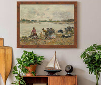 Laveuses Au Bord De La Touques by Eugene Boudin