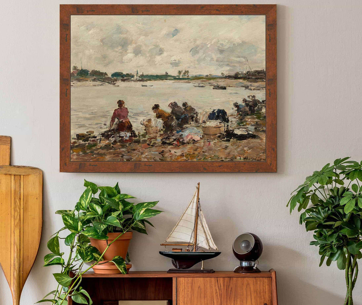 Laveuses Au Bord De La Touques by Eugene Boudin