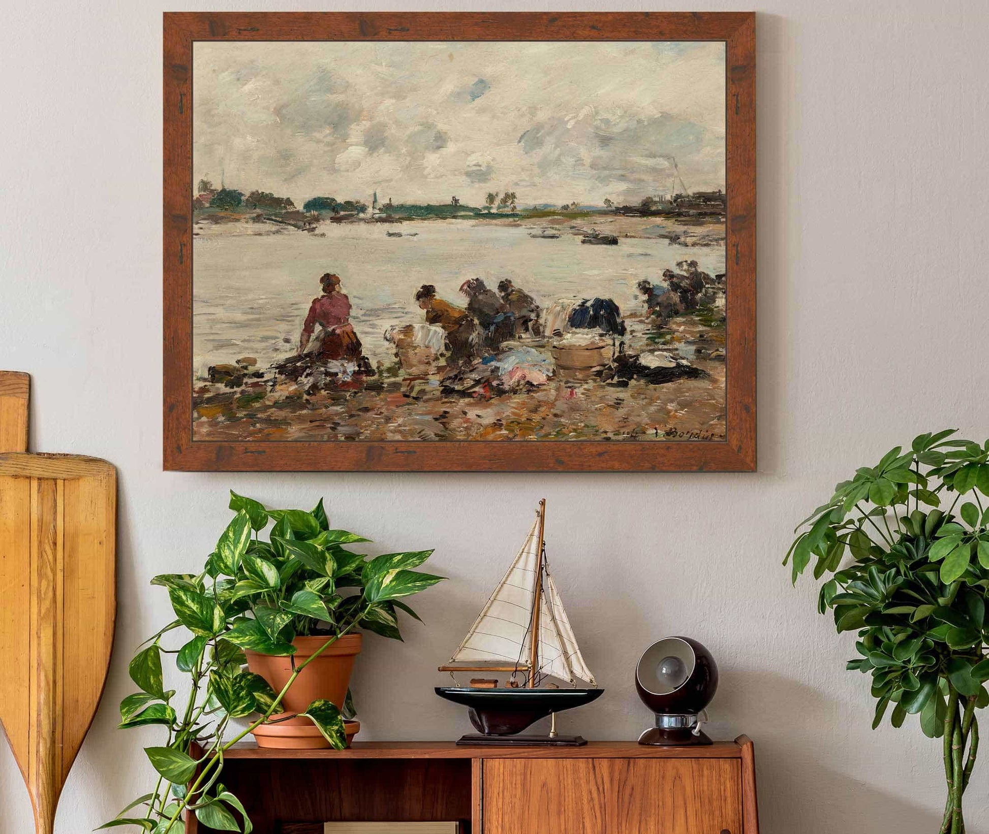 Laveuses Au Bord De La Touques by Eugene Boudin
