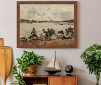 Laveuses Au Bord De La Touques by Eugene Boudin