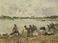 Laveuses Au Bord De La Touques by Eugene Boudin