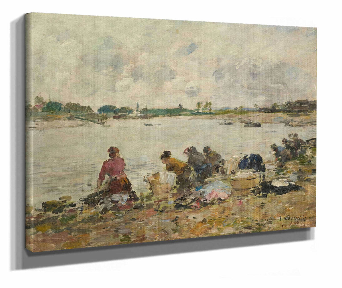 Laveuses Au Bord De La Touques by Eugene Boudin
