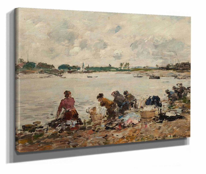 Laveuses Au Bord De La Touques by Eugene Boudin