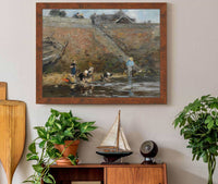 Laveuses Au Bord Dune Riviere by Eugene Boudin