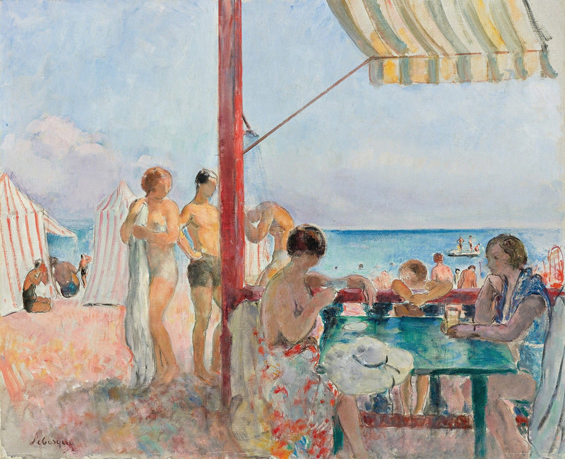 Le Bar Sur La Plage by Henri Lebasque