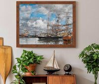 Le Bassin De Deauville  by Eugene Boudin