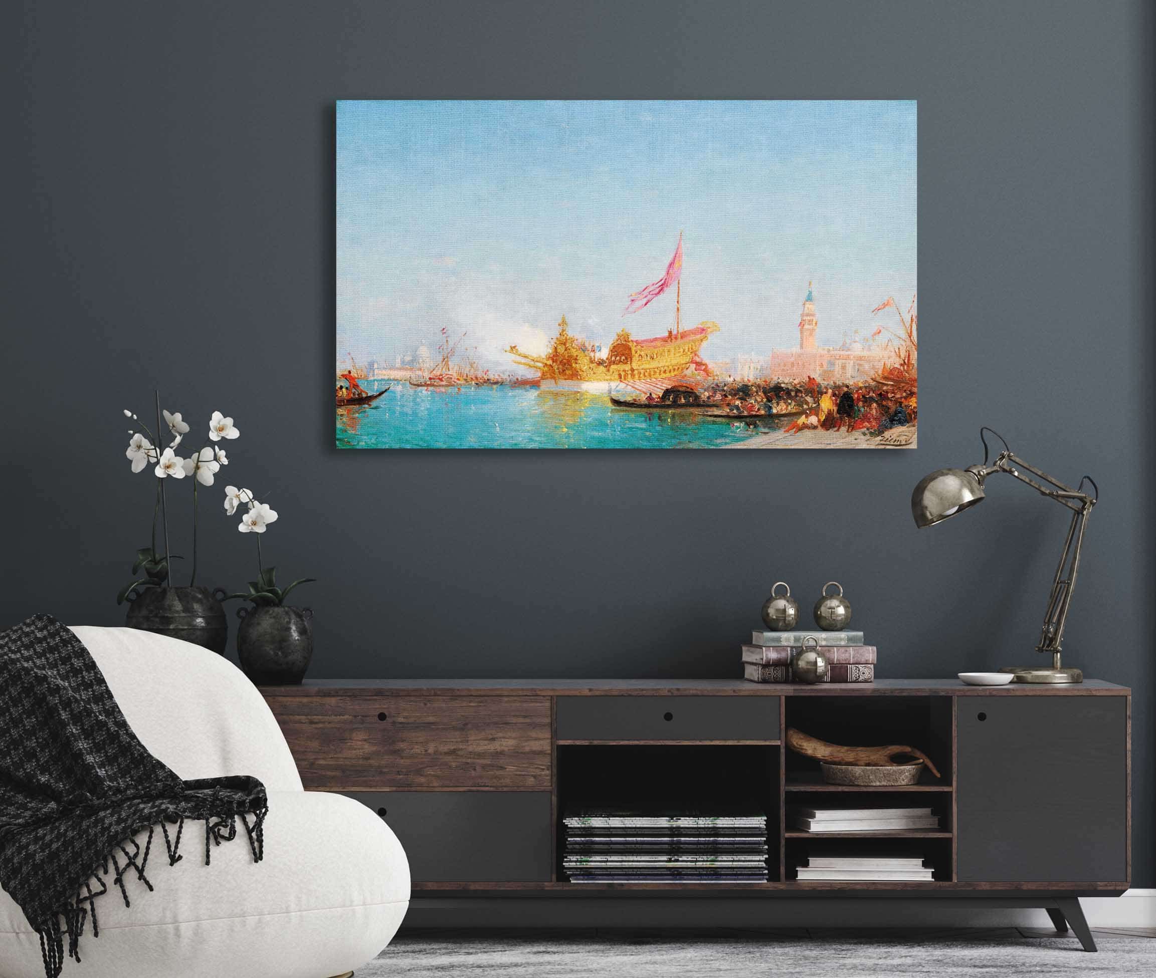Le Bucentaure Vu Du Quai Des Esclavons Venise by Felix Ziem