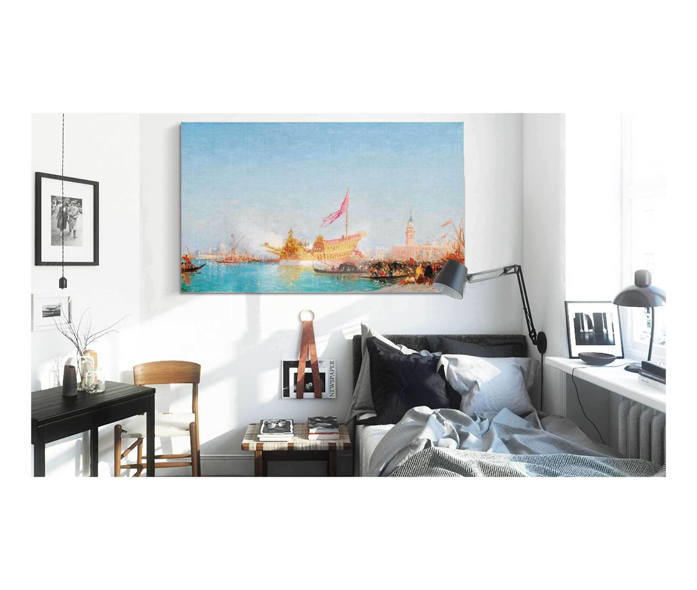 Le Bucentaure Vu Du Quai Des Esclavons Venise by Felix Ziem