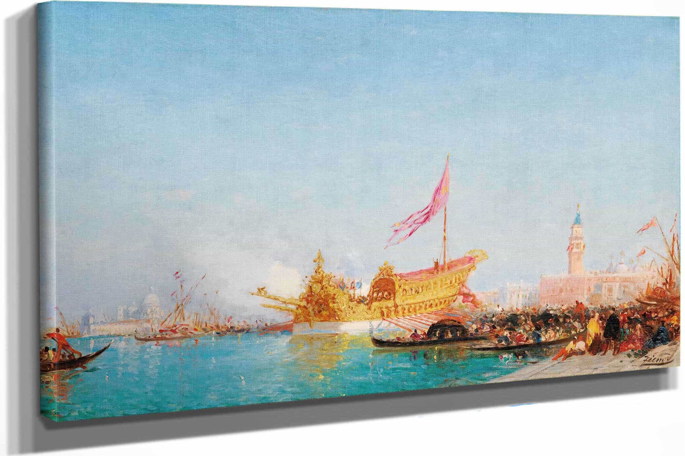 Le Bucentaure Vu Du Quai Des Esclavons Venise by Felix Ziem