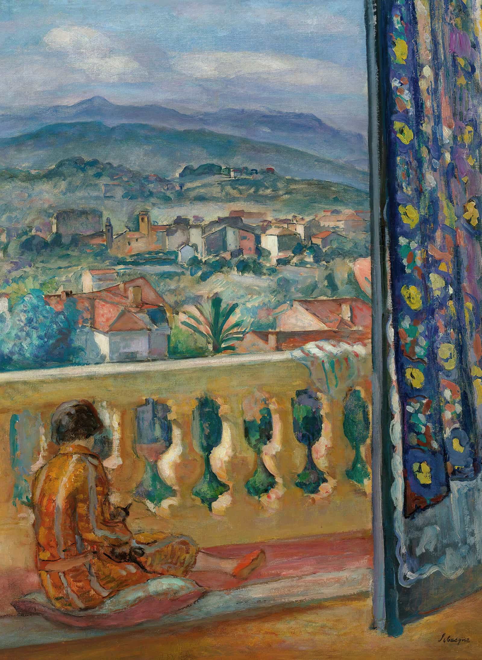 Le Cannet Le Rideau Bleu by Henri Lebasque