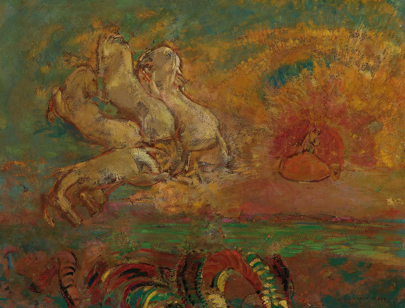 Le Char Dapollon Et Le Dragon by Odilon Redon