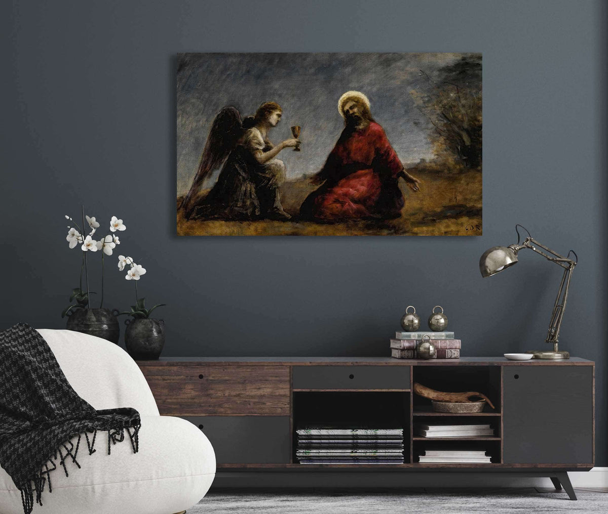 Le Christ Au Jardin Des Oliviers by Jean Baptiste Camille Corot