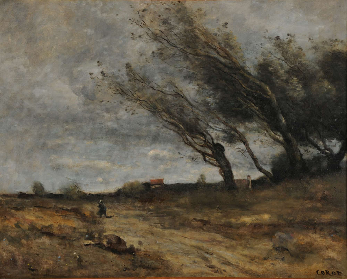 Le Coup De Vent by Jean Baptiste Camille Corot