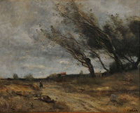 Le Coup De Vent by Jean Baptiste Camille Corot
