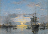 Le Havre Lavant Port Au Soleil Couchant by Eugene Boudin