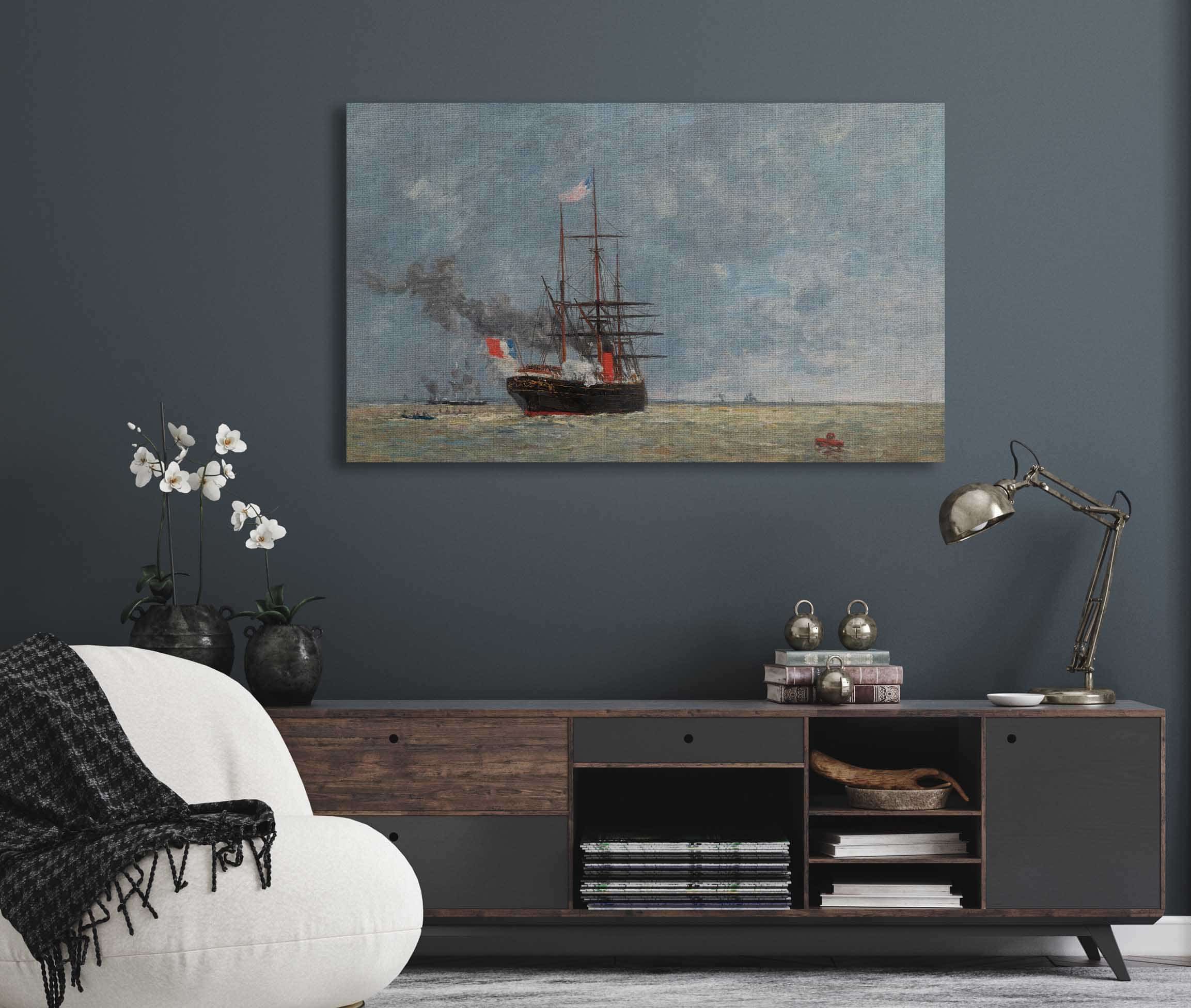Le Havre Navires En Pleine Mer by Eugene Boudin