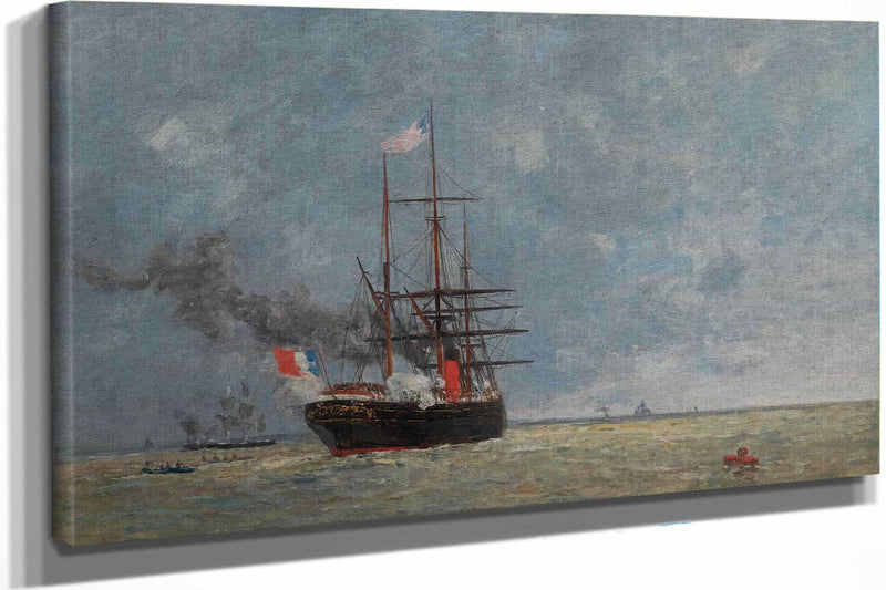 Le Havre Navires En Pleine Mer by Eugene Boudin