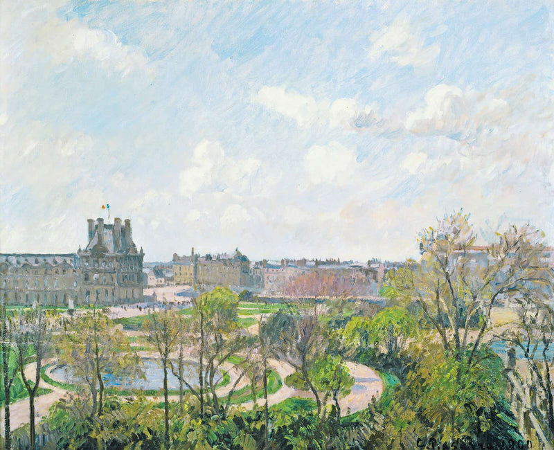 Le Jardin Des Tuileries Et Le Pavillon De Flore Matin Printemps by Camille Pissarro