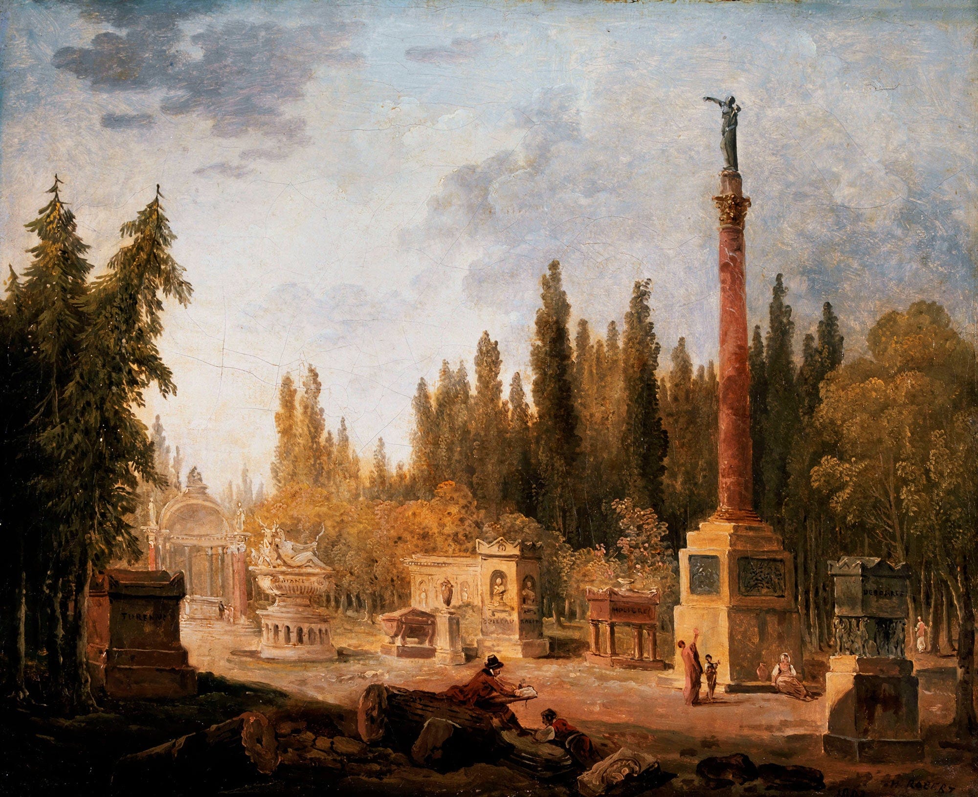 Le Jardin Du Musee Des Monuments Francais Ancien Couvent Des Petits Augustins by Hubert Robert