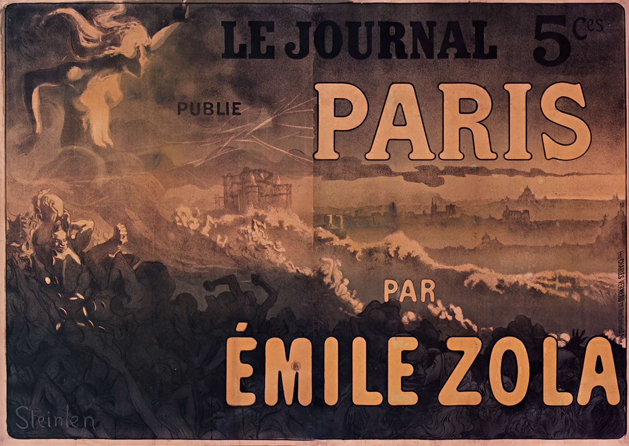 Le Journal Publie Paris Par Emile Zola by Theophile Alexandre Steinlen