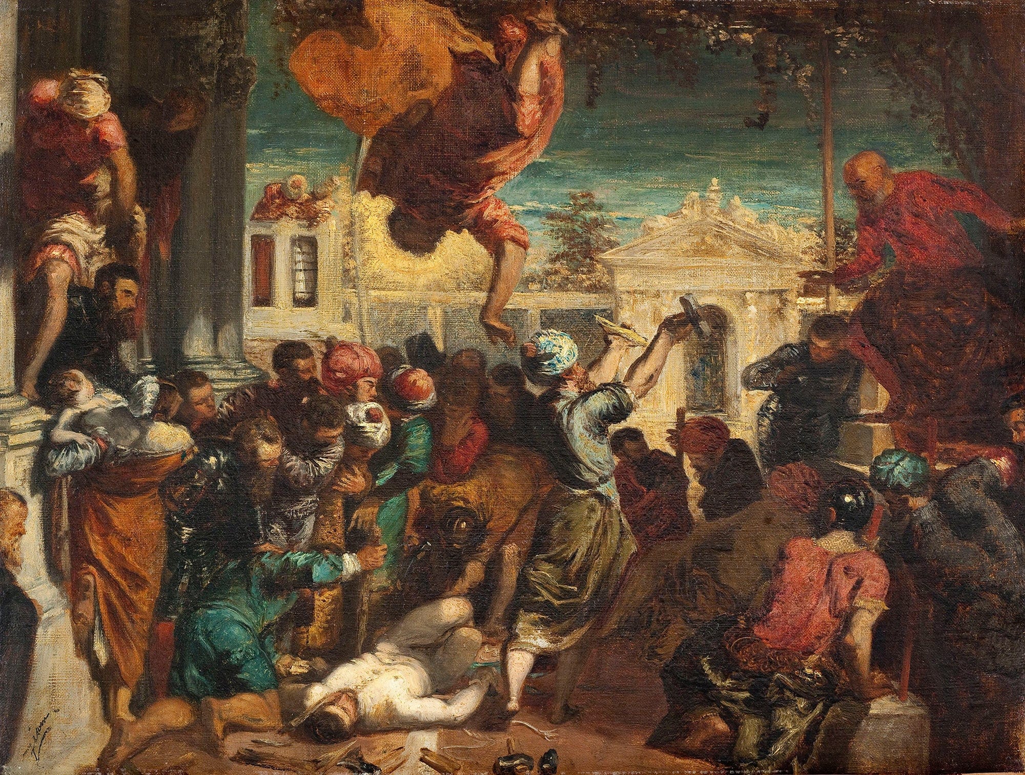 Le Miracle De Lesclave Copie Dapres Tintoret Ou Le Martyre De Saint Marc by Felix Ziem
