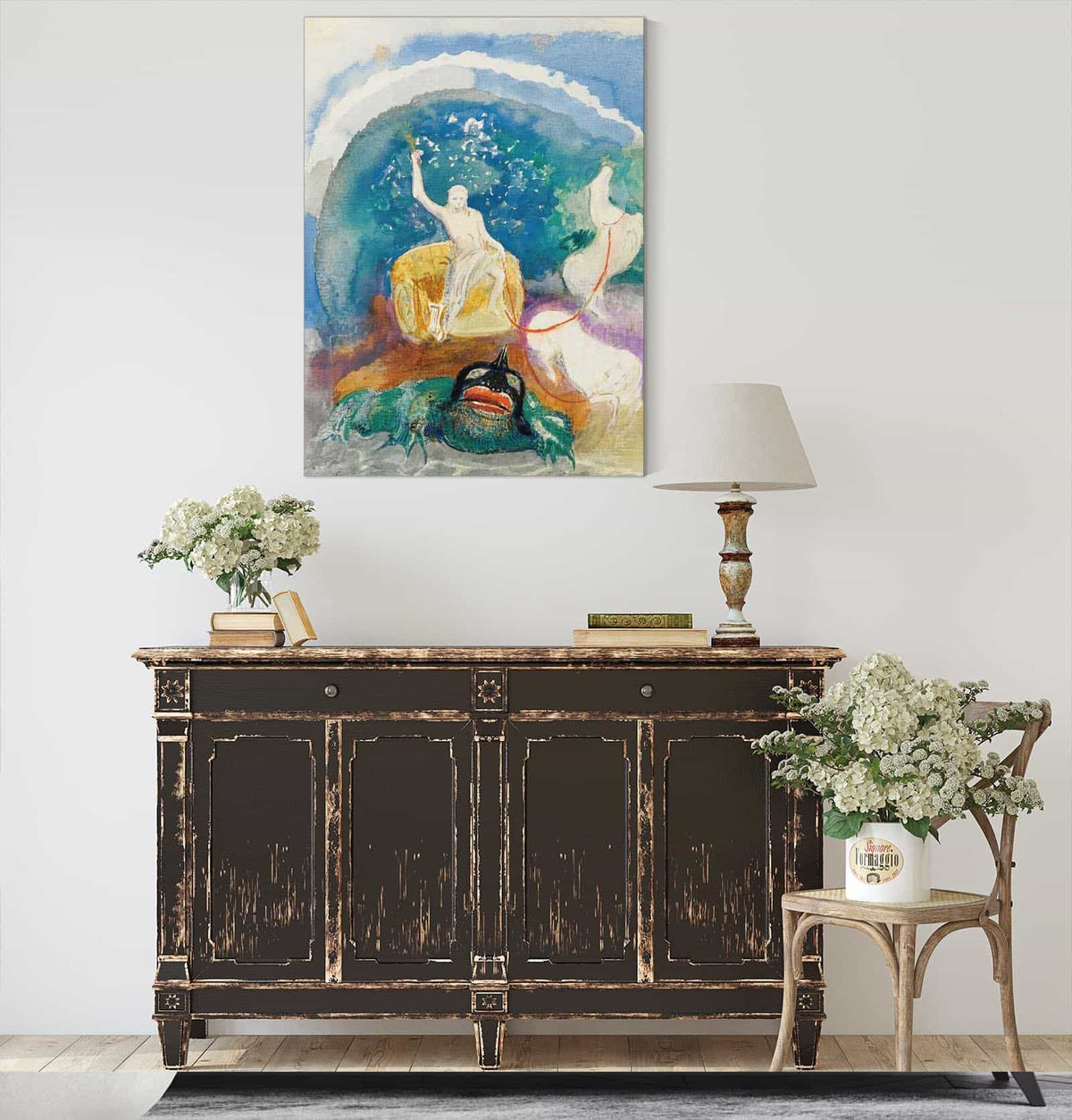 Le Monstre Vert Apollon Chevauchant Le Serpent Python by Odilon Redon