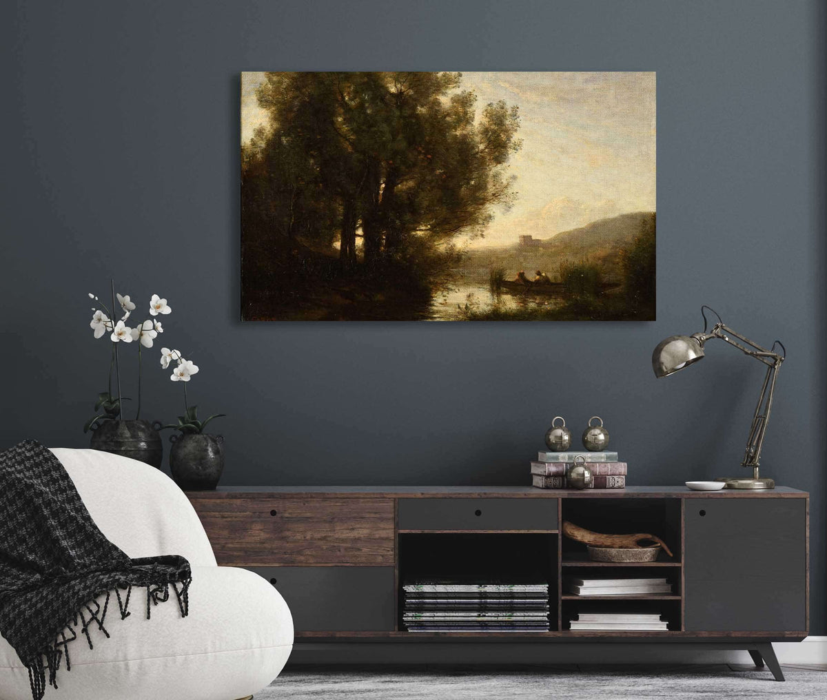 Le Passage De La Riviere by Jean Baptiste Camille Corot