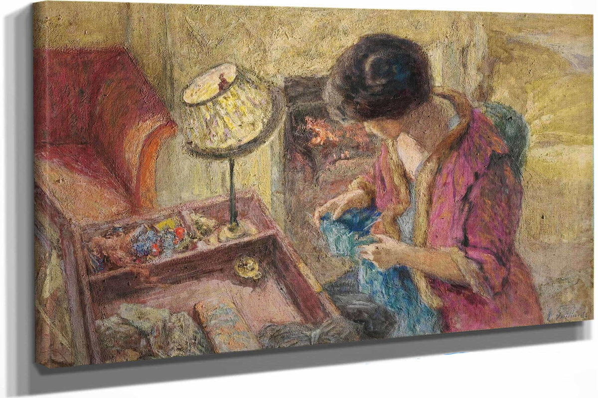 Le Petit Salon Madame Hessel A La Table A Ouvrage Etude by Edouard Vuillard