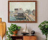 Le Pont De Moret Et Les Moulins Effet Dhiver by Alfred Sisley