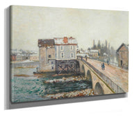 Le Pont De Moret Et Les Moulins Effet Dhiver by Alfred Sisley