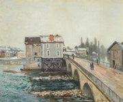 Le Pont De Moret Et Les Moulins Effet Dhiver by Alfred Sisley