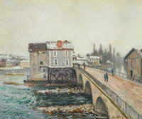 Le Pont De Moret Et Les Moulins Effet Dhiver by Alfred Sisley