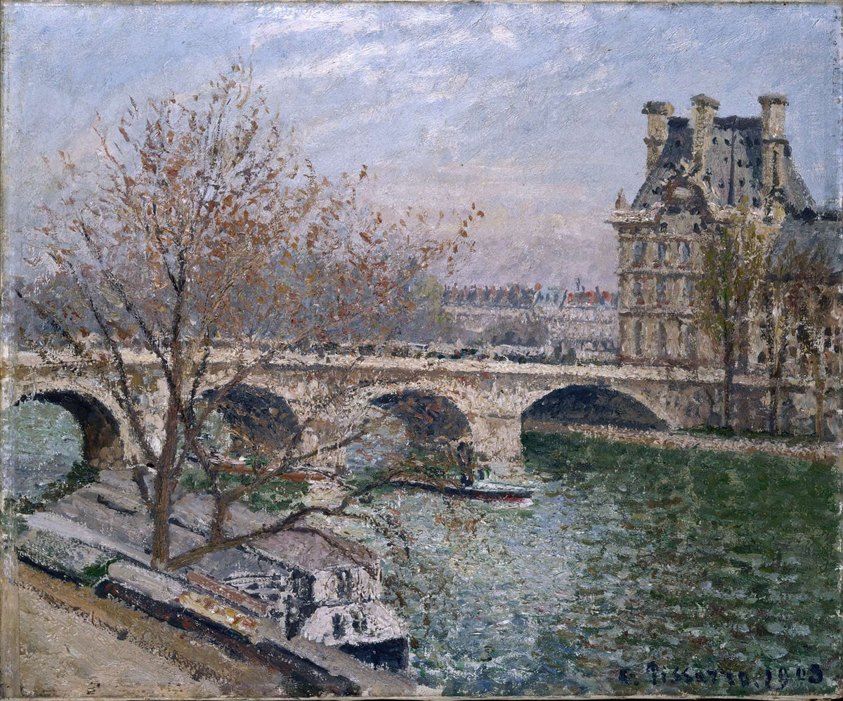 Le Pont Royal Et Le Pavillon De Flore by Camille Pissarro