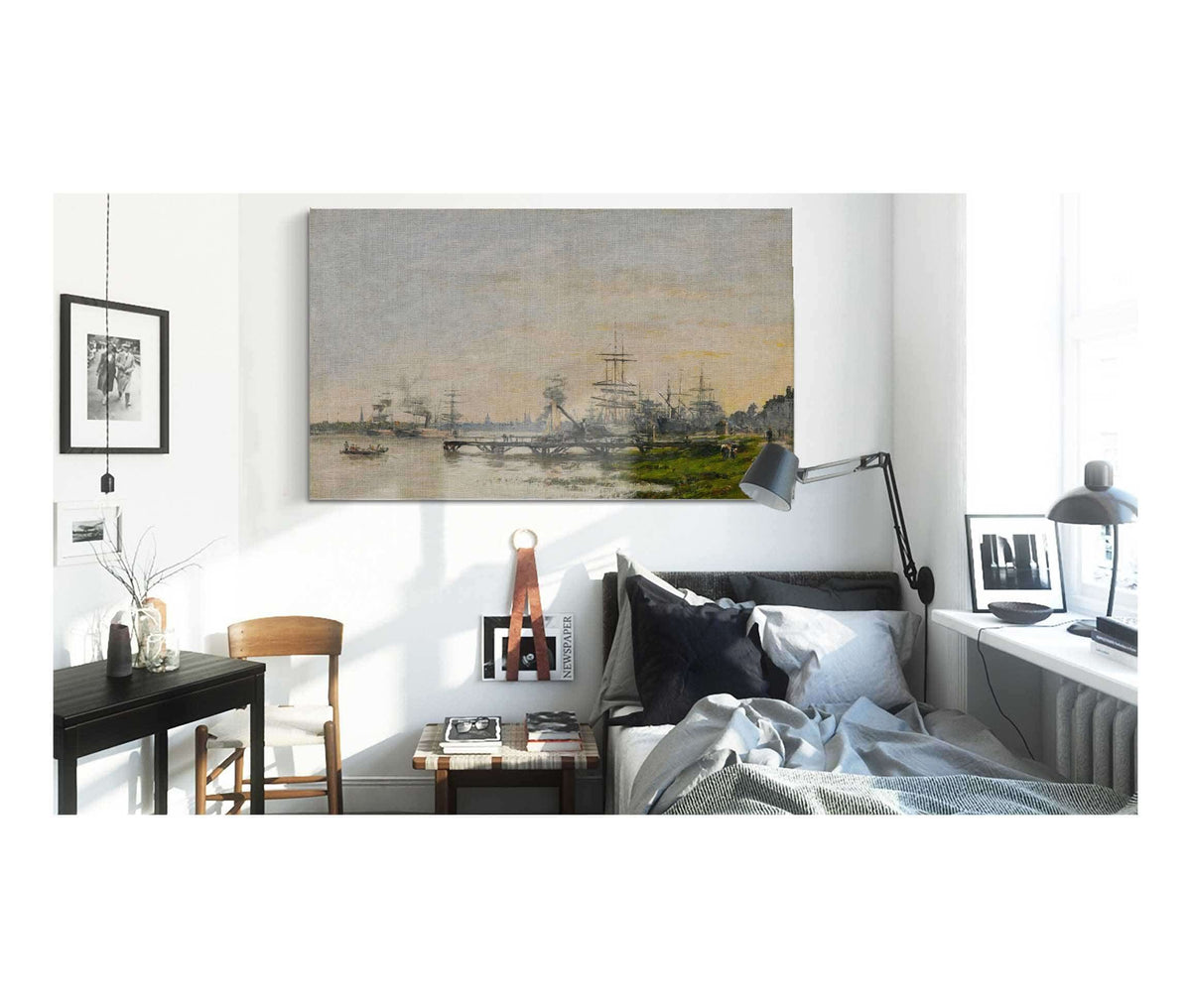 Le Port De Bordeaux Vu Du Quai De Bacalan by Eugene Boudin