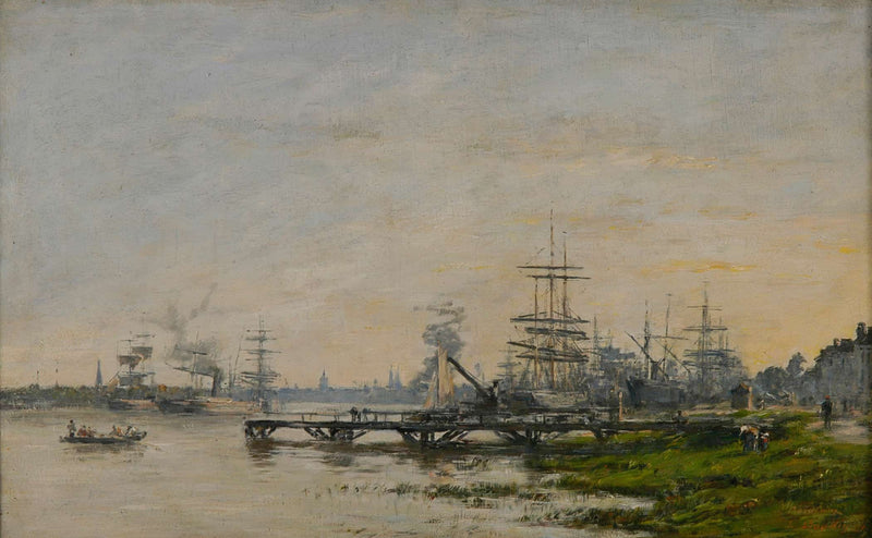 Le Port De Bordeaux Vu Du Quai De Bacalan by Eugene Boudin