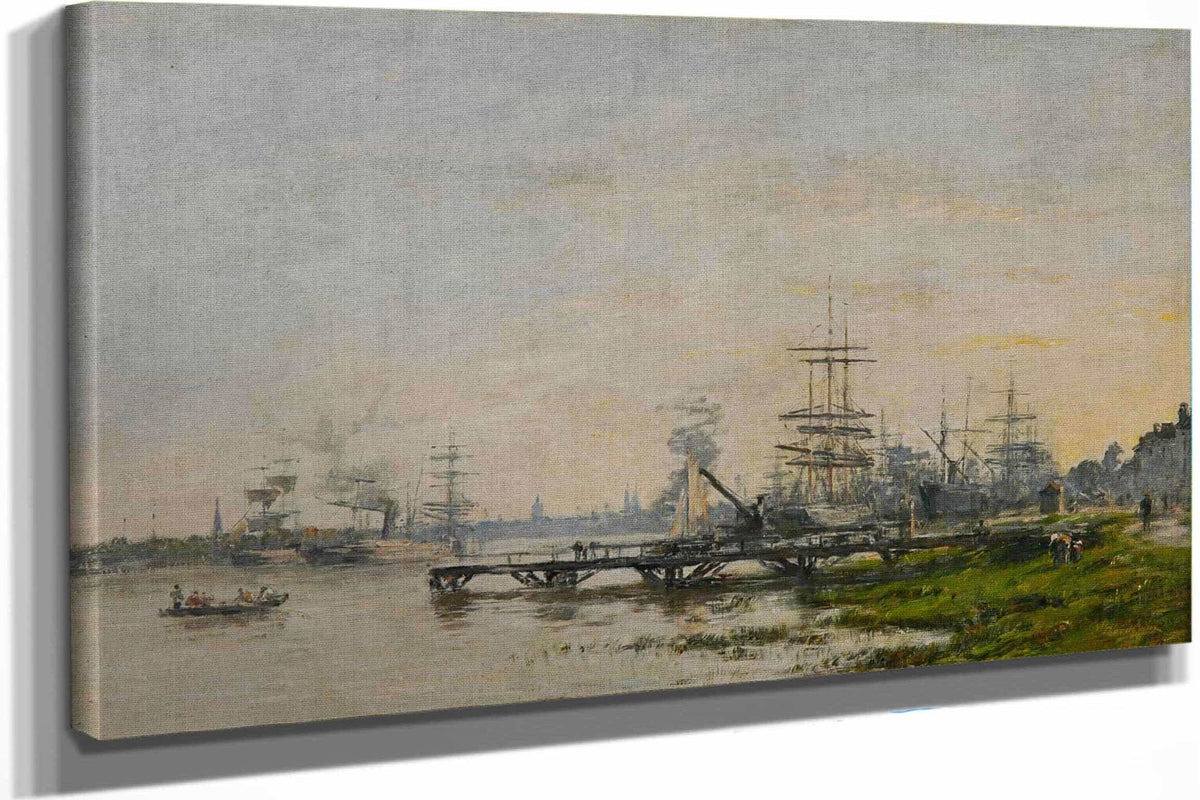 Le Port De Bordeaux Vu Du Quai De Bacalan by Eugene Boudin