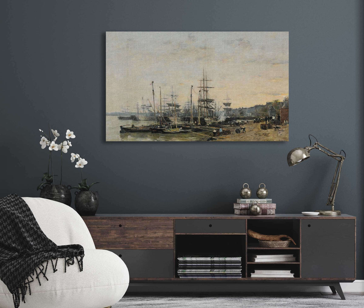 Le Port De Bordeaux Vu Du Quai Des Chartrons by Eugene Boudin