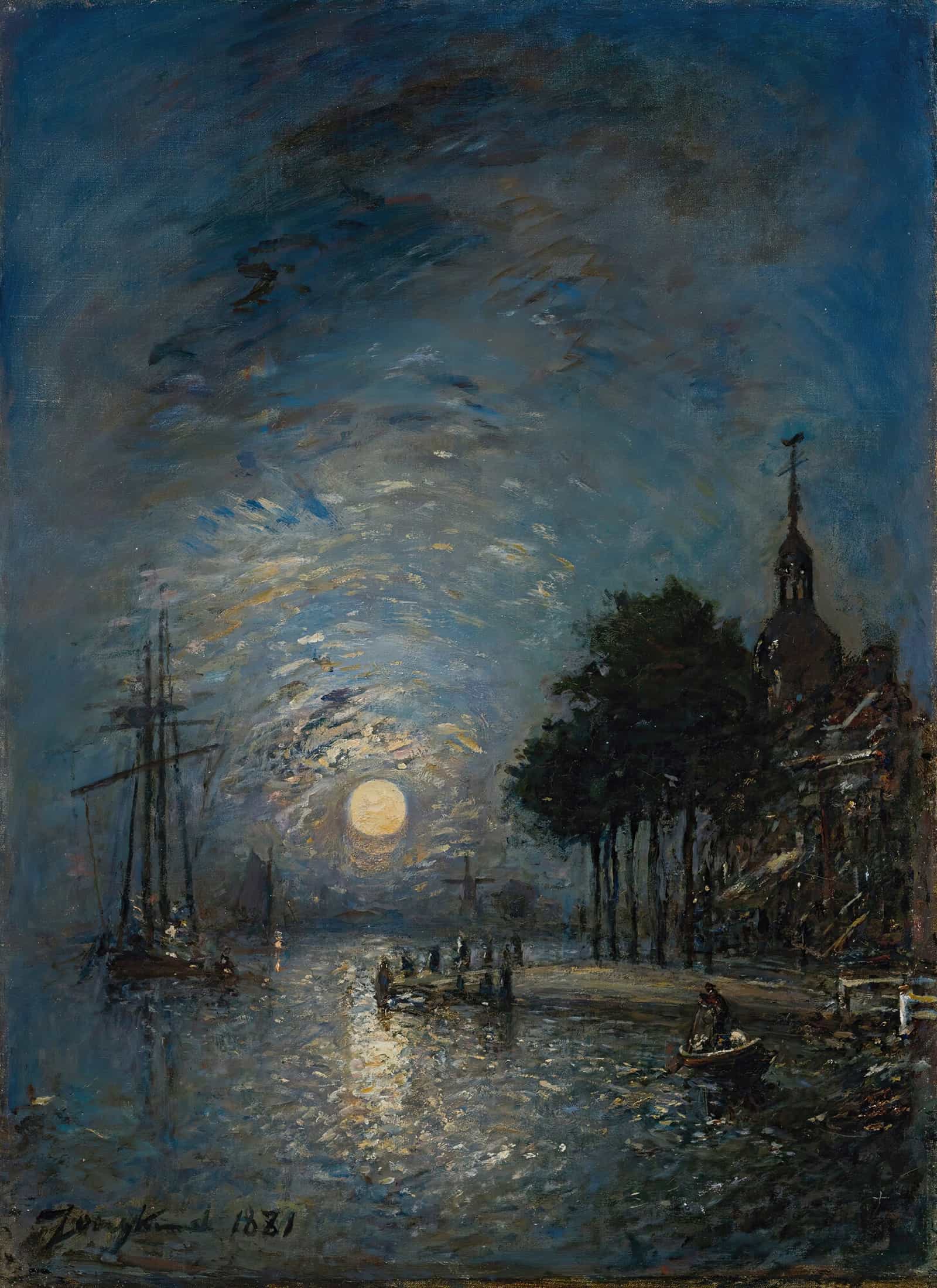 Le Port De Dordrecht Au Crepuscule by Johan Barthold Jongkind