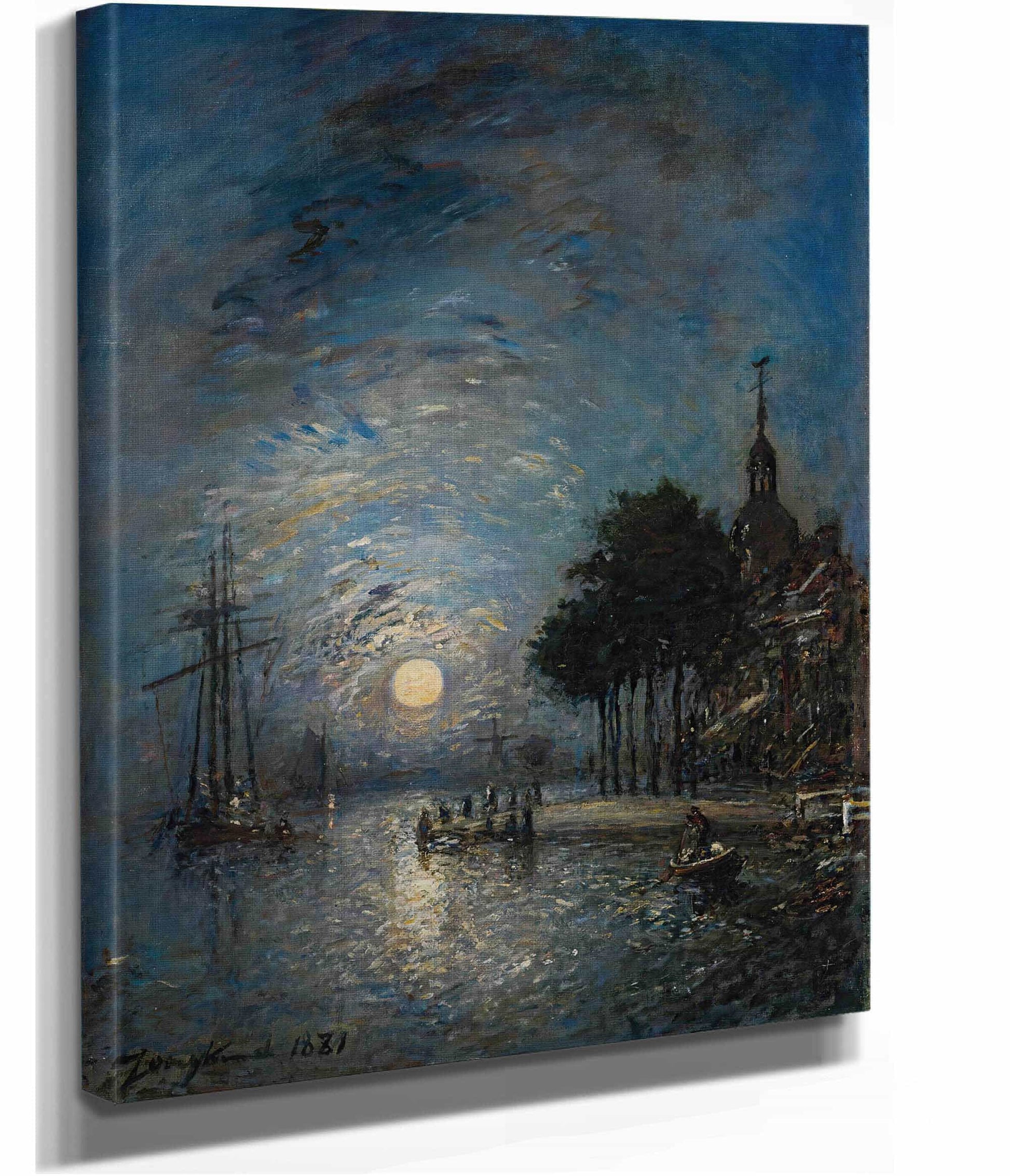 Le Port De Dordrecht Au Crepuscule by Johan Barthold Jongkind
