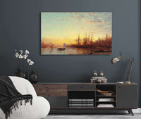 Le Port De Marseille Au Coucher Du Soleil by Felix Ziem