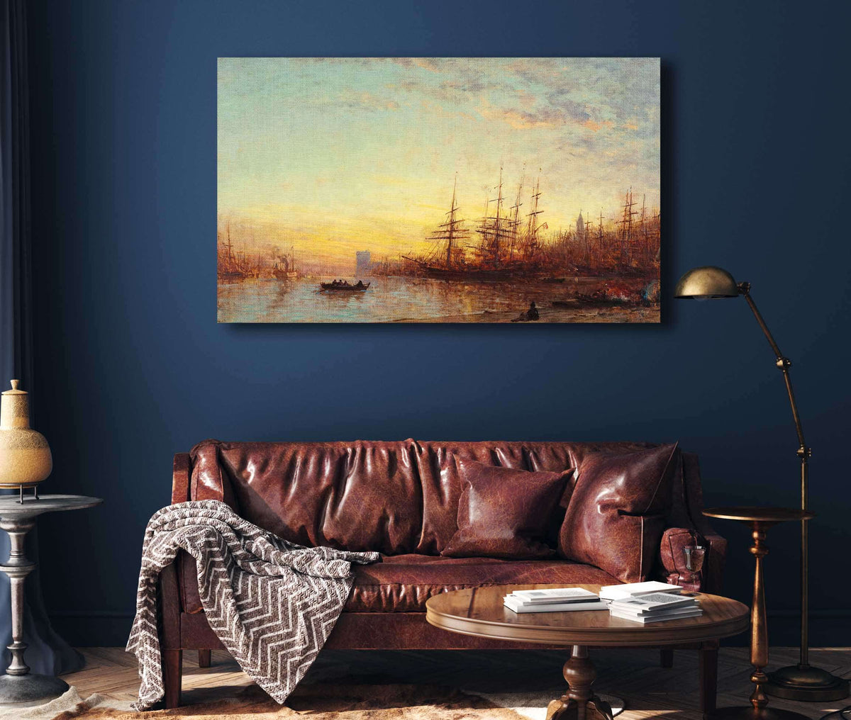 Le Port De Marseille Au Coucher Du Soleil by Felix Ziem