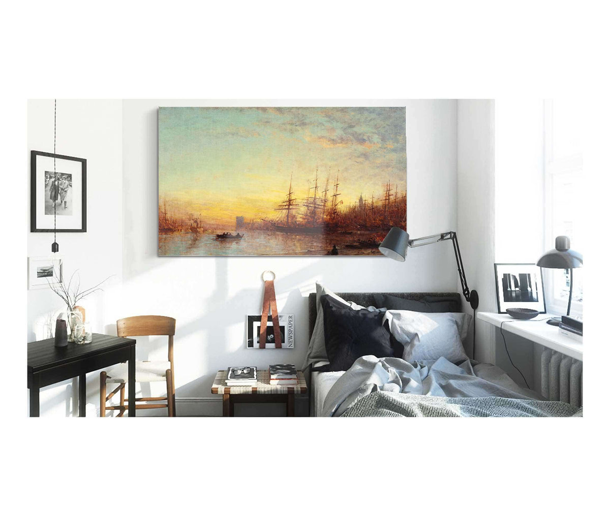 Le Port De Marseille Au Coucher Du Soleil by Felix Ziem