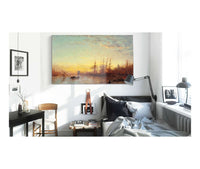 Le Port De Marseille Au Coucher Du Soleil by Felix Ziem