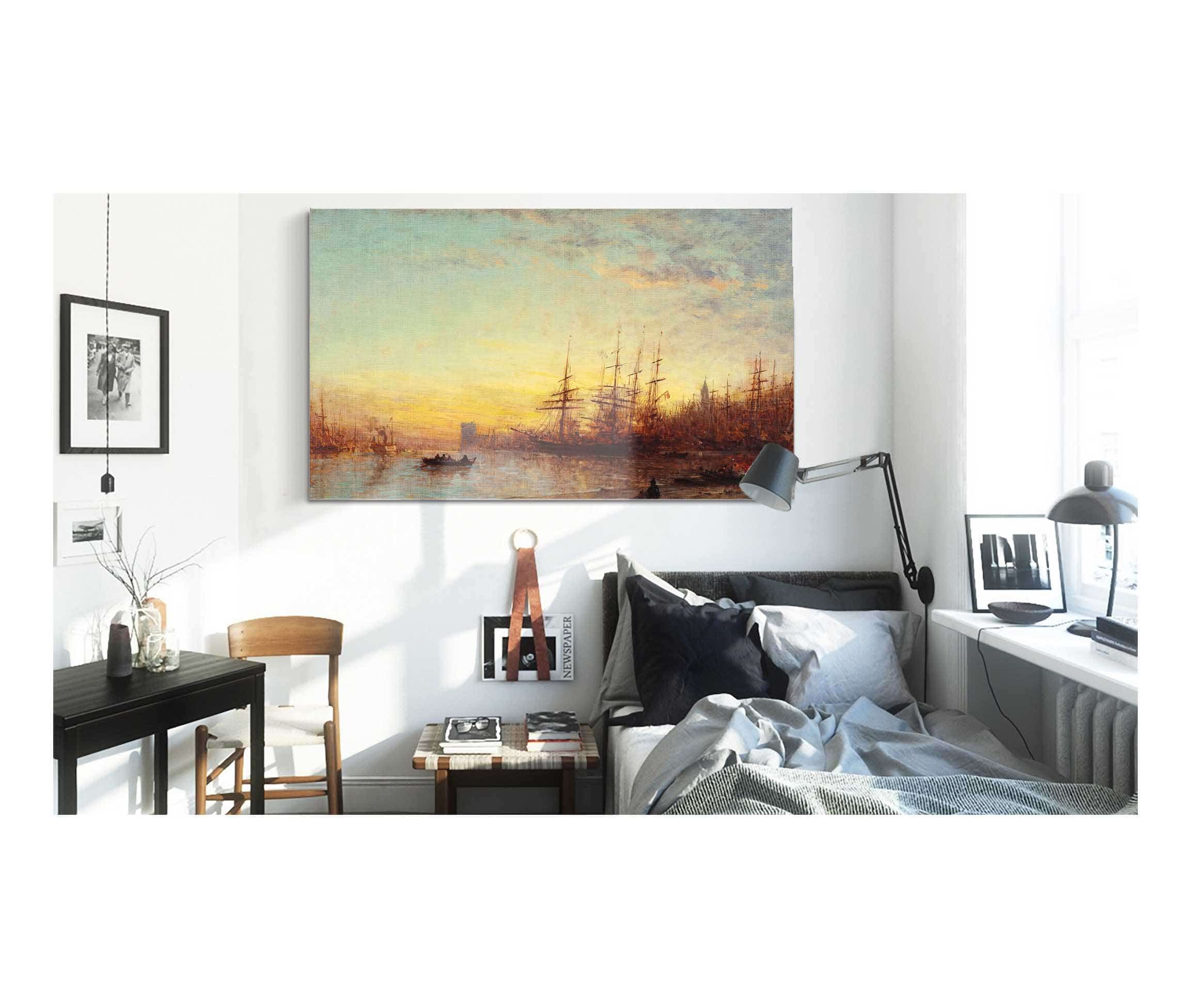 Le Port De Marseille Au Coucher Du Soleil by Felix Ziem