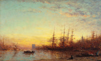 Le Port De Marseille Au Coucher Du Soleil by Felix Ziem