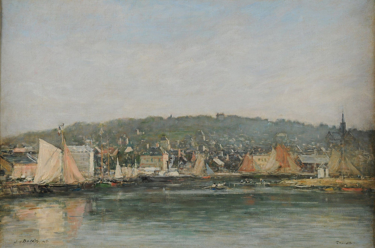 Le Port De Trouville Le Matin by Eugene Boudin